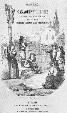 Couverture du 'Barzaz pe Ganaouenno Breiz' vers 1844