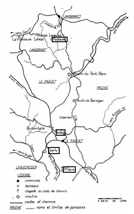 carte Langonnet -Le Faout