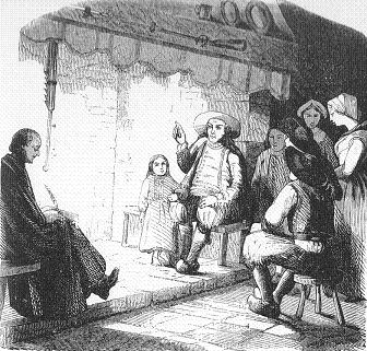 La Villemarqu  30 ans transcrivant un pome, par Ernest Boyer, demi-frre du pote Brizeux (1845)