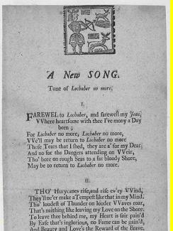 Broadside 'Lochaber no more' published 1723. Source:National Library of Scotland