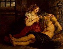 La Charit romaine par Pierre-Paul Rubens (1577 - 1640)