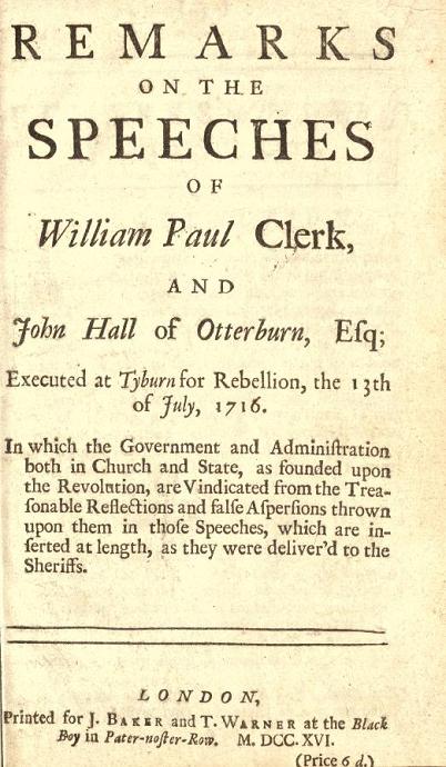 Remarks on the Reverend Paul's Speech 1716